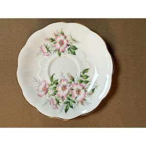 Royal Albert Friendship Series Wild Rose Saucer Bone China Floral Gold Trim